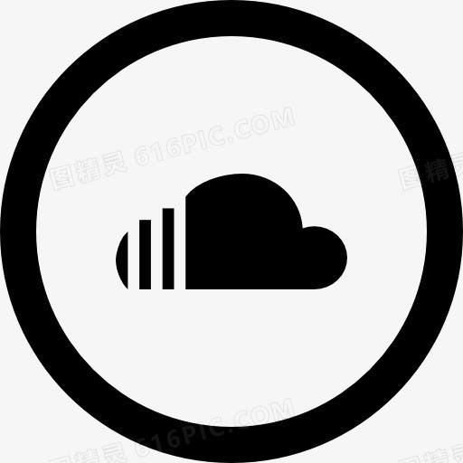 社会SoundCloud的圆形按钮图标