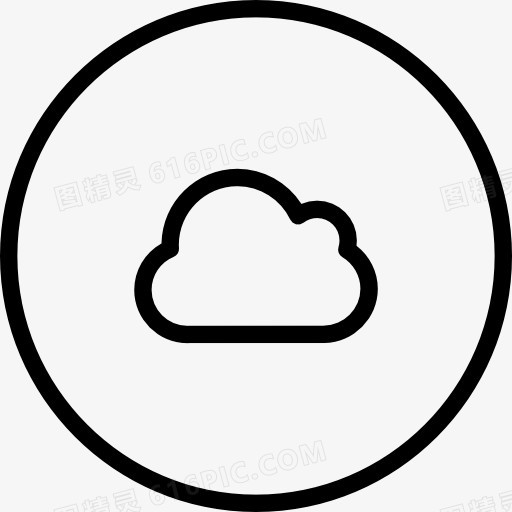 互联网云符号的圆形按钮图标