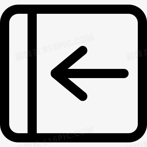 左箭头圆角概述按钮接口符号图标
