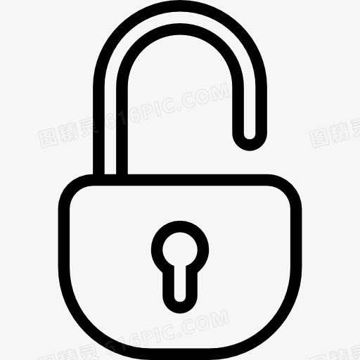 打开挂锁概述安全工具符号图标