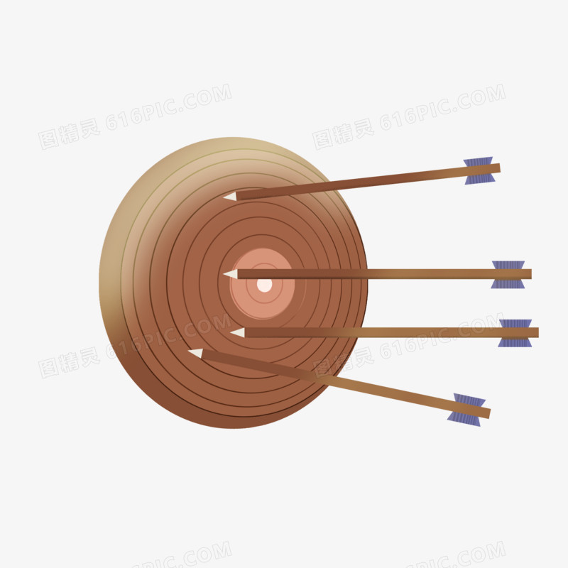 卡通棕色箭靶免抠元素