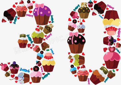 生日蛋糕组成的数字