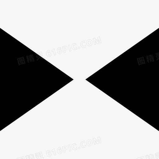 两个相对的三角形箭头指向中心图标