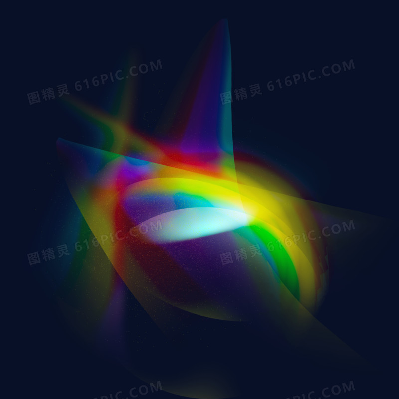 彩虹粒子抽象全息光影光效免抠素材