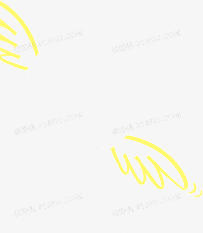 黄色卡通手绘翅膀