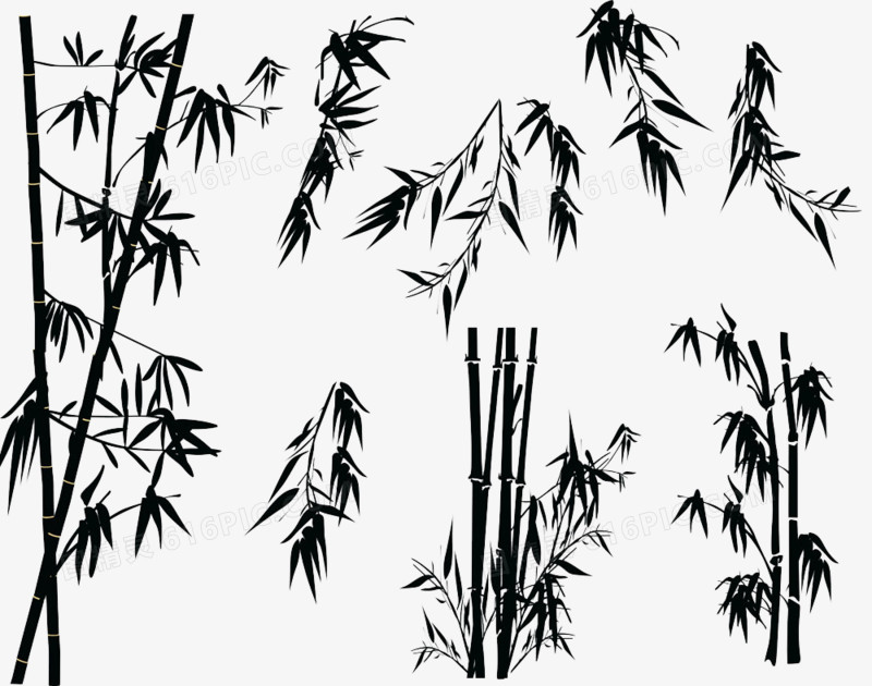 竹子素描竹子剪影卡通手绘竹子