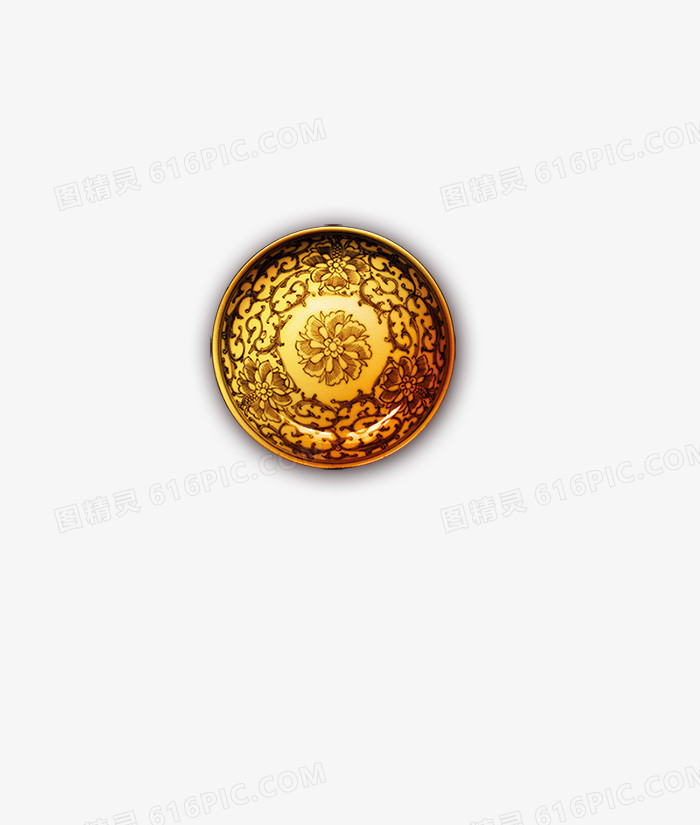 手绘中国风素材古典 中国风金色圆环