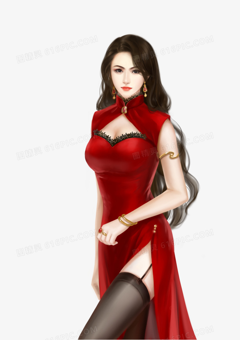红衣古典美女游戏人物