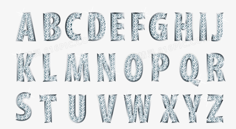 26个创意钻石字母设计矢量素材