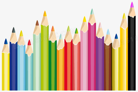 彩色铅笔创意艺术矢量素材