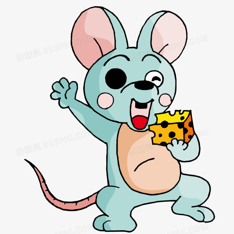 矢量动物世界老鼠吃奶酪