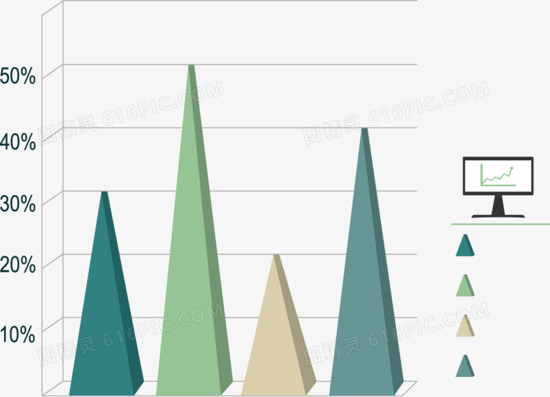 矢量创意谁三角形数据图
