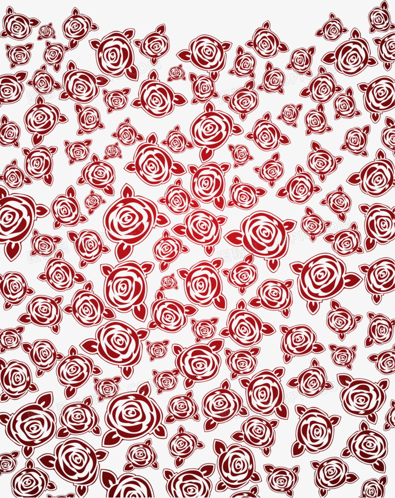 红色玫瑰花欧式底纹边框
