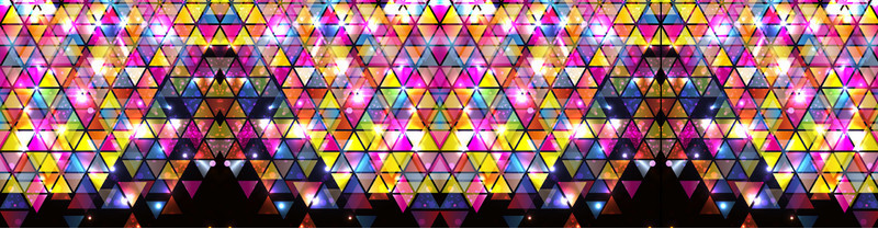 彩色三角形拼接玻璃海报背景