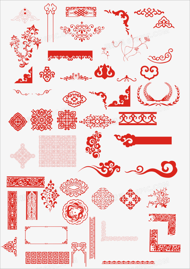 中国传统装饰图案边框