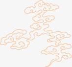 中国风红色线条祥云插图