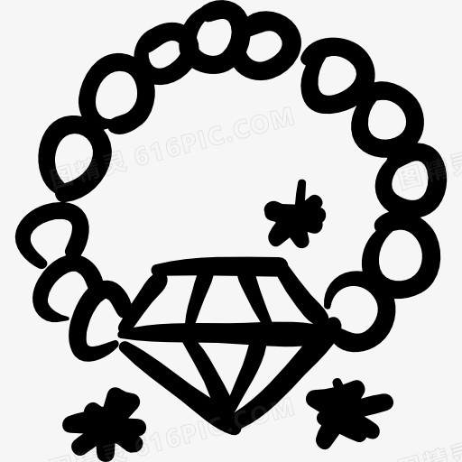 钻石项链手工珠宝图标
