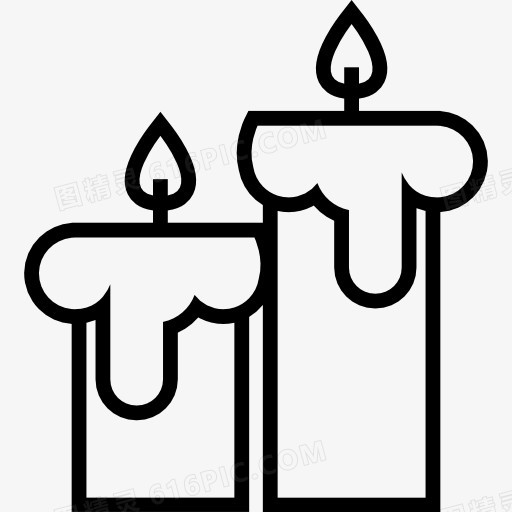 万圣节蜡烛夫妇概述装饰图标