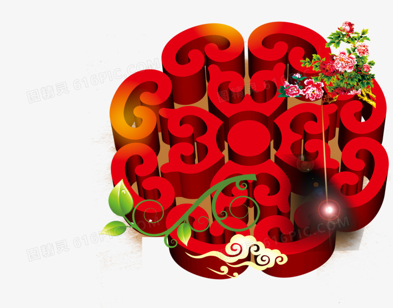 花朵祥云缠绕电商