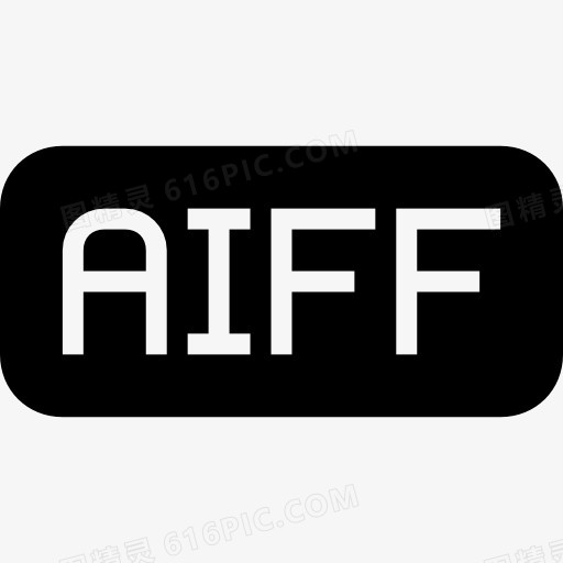 AIFF文件的黑色圆角矩形界面符号图标