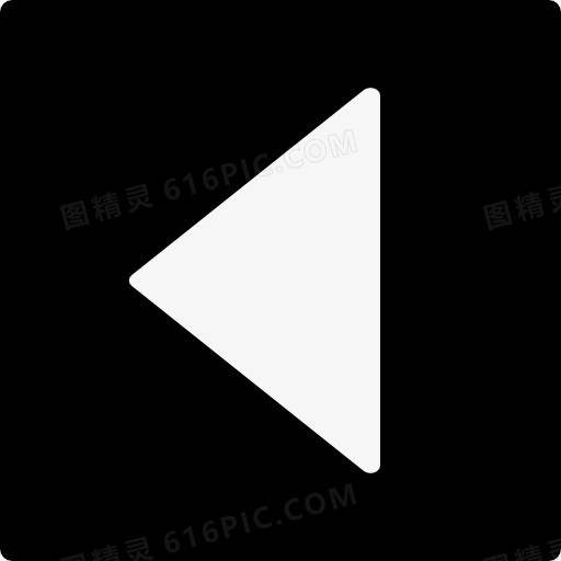 后三角左箭头方填充按钮图标