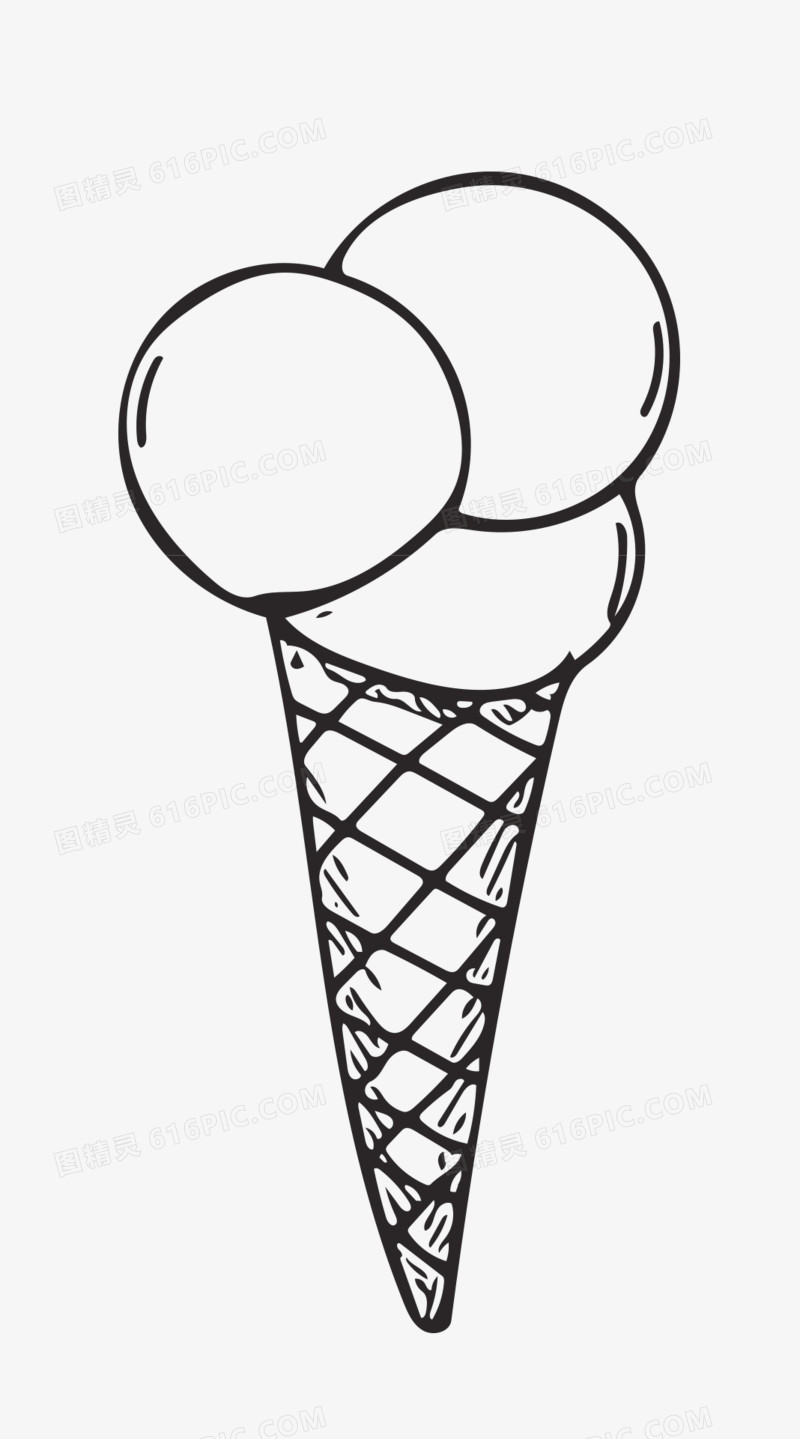 卡通手绘冰淇淋蛋卷