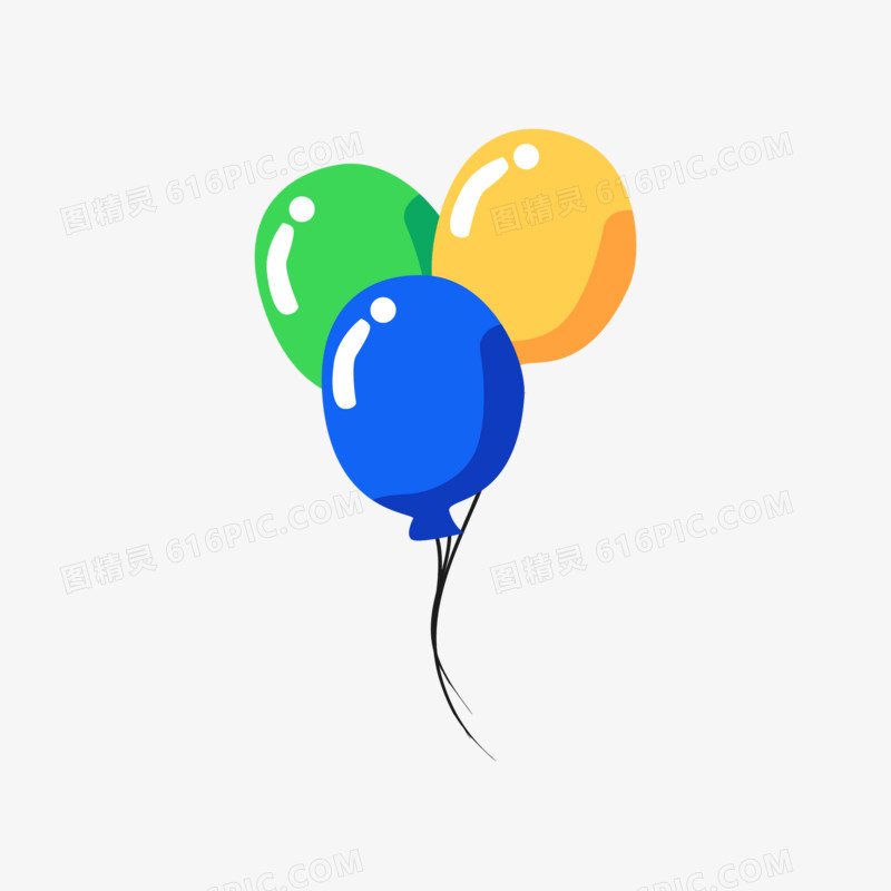 彩色漂浮的气球免抠元素