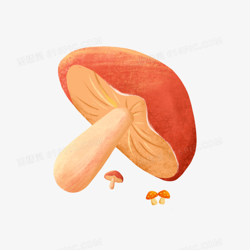 卡通手绘免抠大蘑菇素材