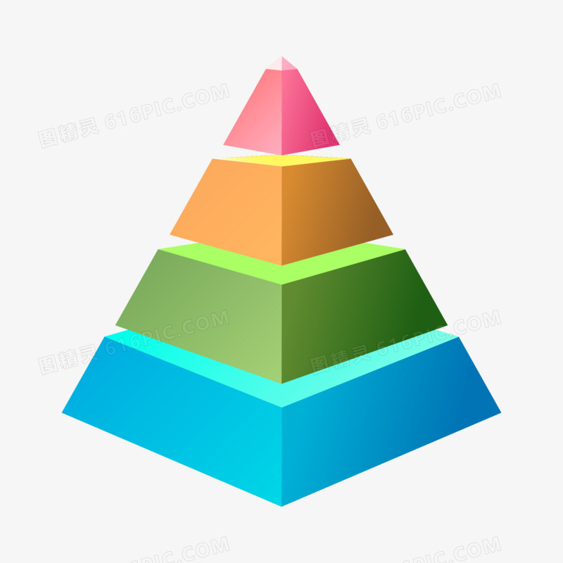 手绘矢量彩色三角分层结构元素