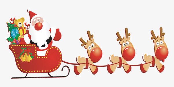 欢乐喜庆圣诞购海报老人与鹿