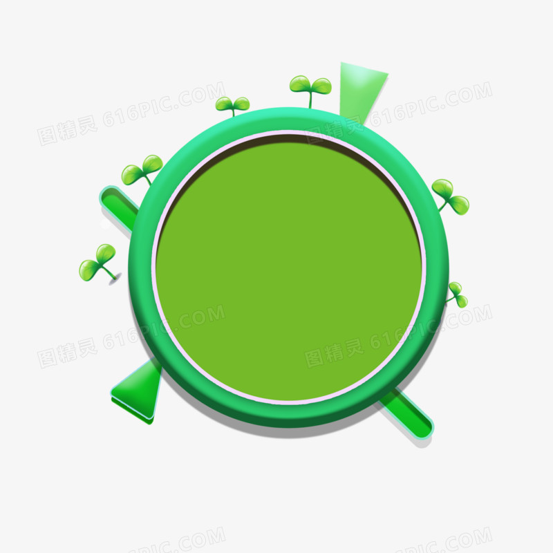绿色系C4D绿色圆框设计设计