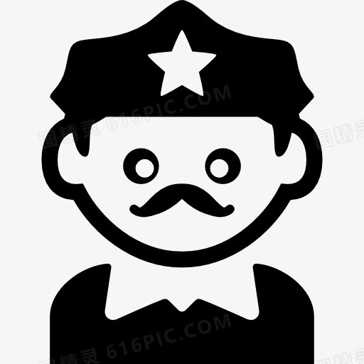 警察留胡子的图标
