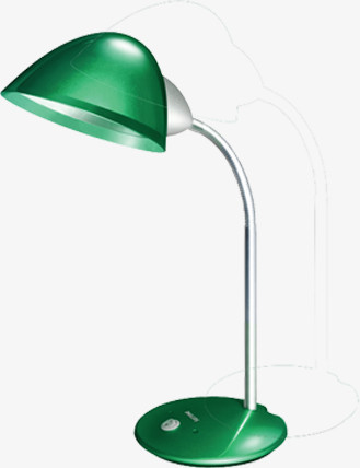 手绘创意合成绿色质感小台灯