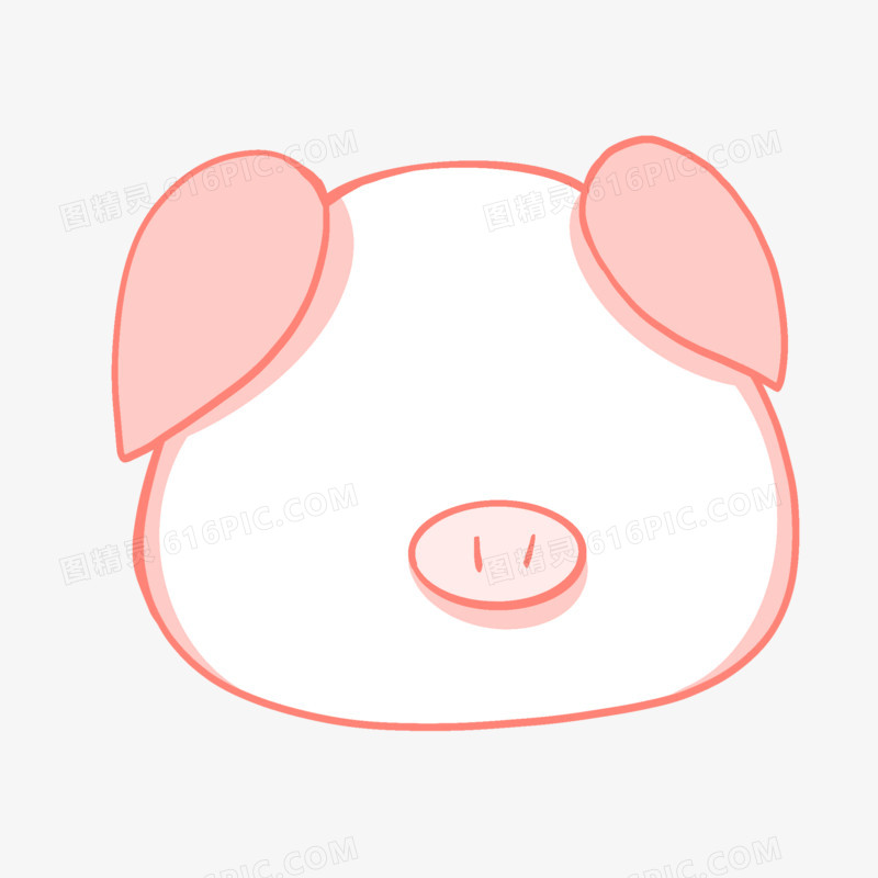 卡通可爱猪头动物边框元素
