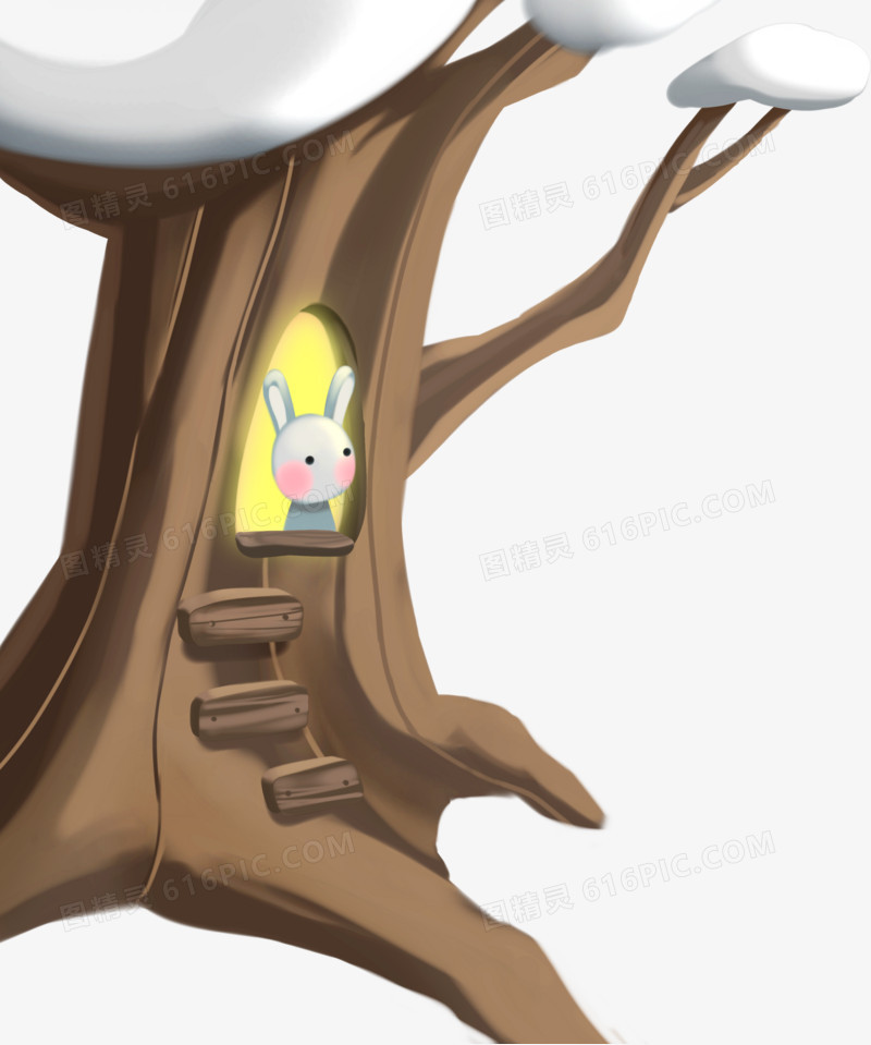 住在树洞里的兔子