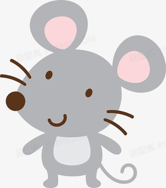可爱的卡通灰色老鼠免抠素材图片免费下载_png素材_pl