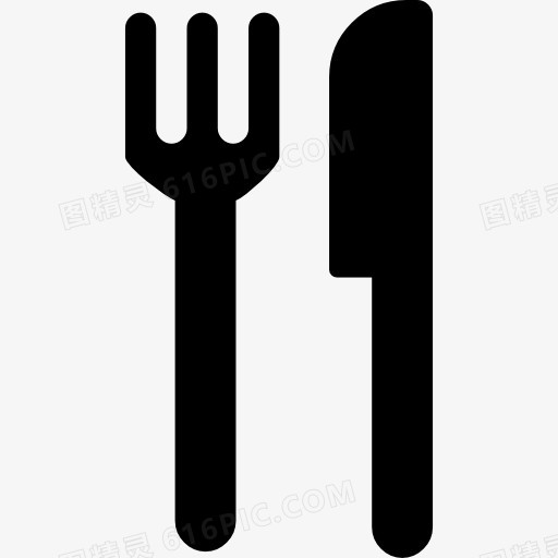 餐厅界面标志的刀和叉夫妇图标