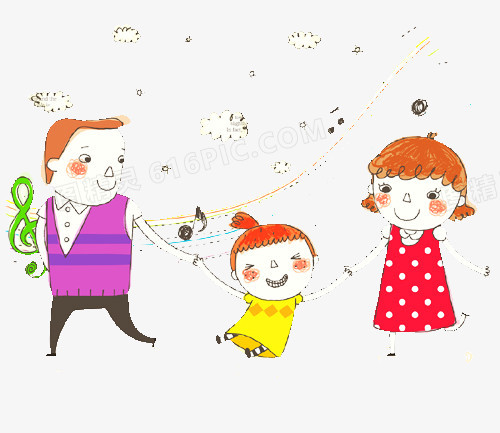 手绘幸福一家