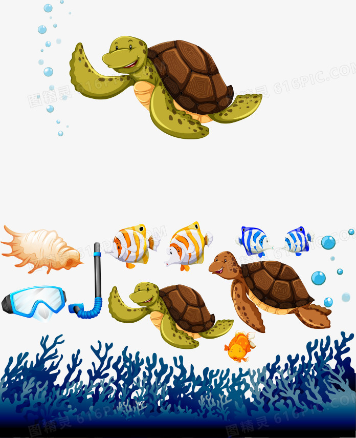 关键词:海底生物生物鱼类乌龟卡通乌龟图精灵为您提供矢量海底生物