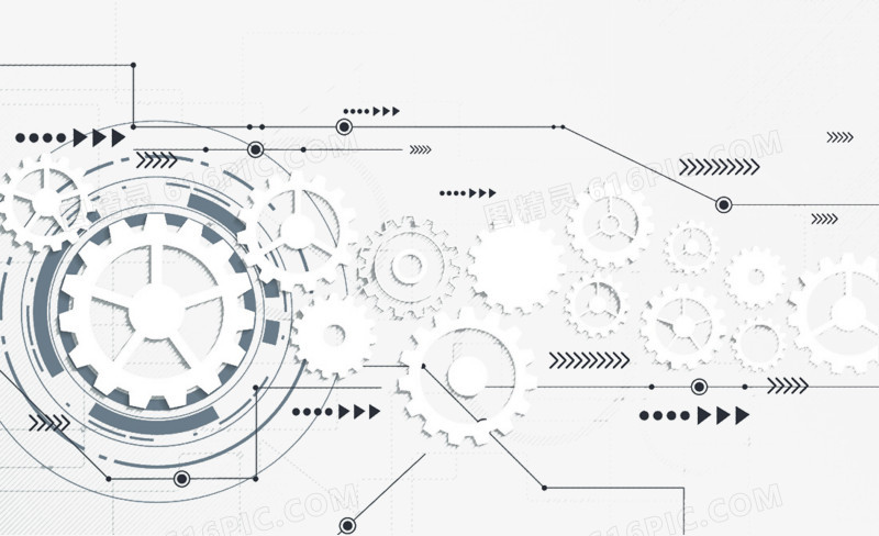 简约齿轮与信息科技背景