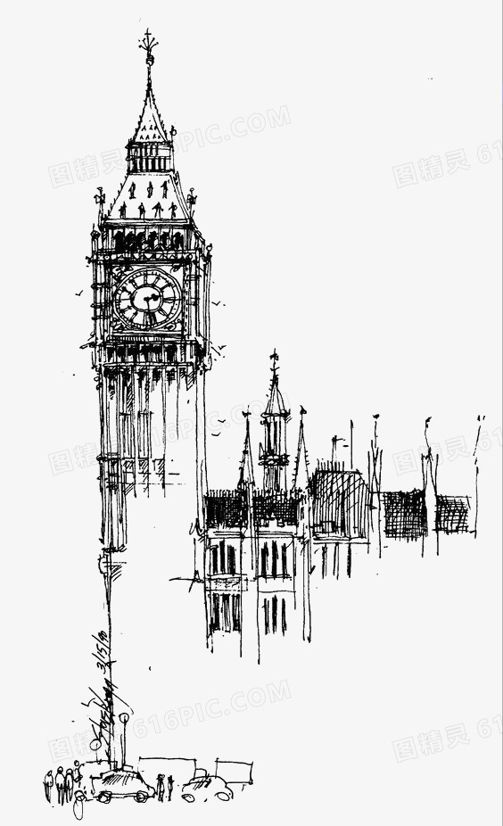 关键词:              手绘建筑速写建筑欧式复古钟楼