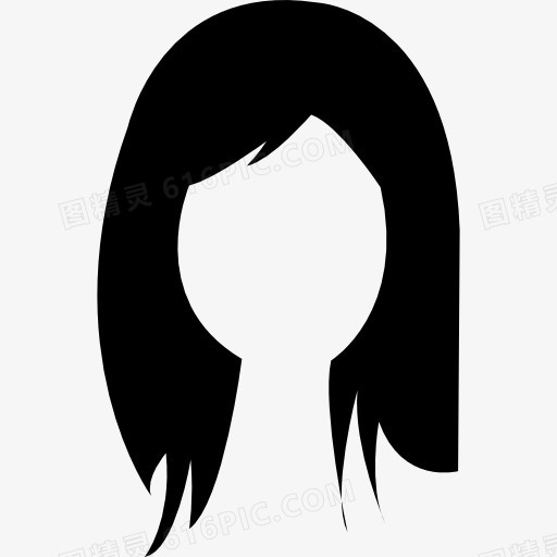 黑发女人的长头发图标