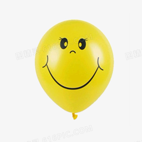 黄色笑脸气球装饰元素