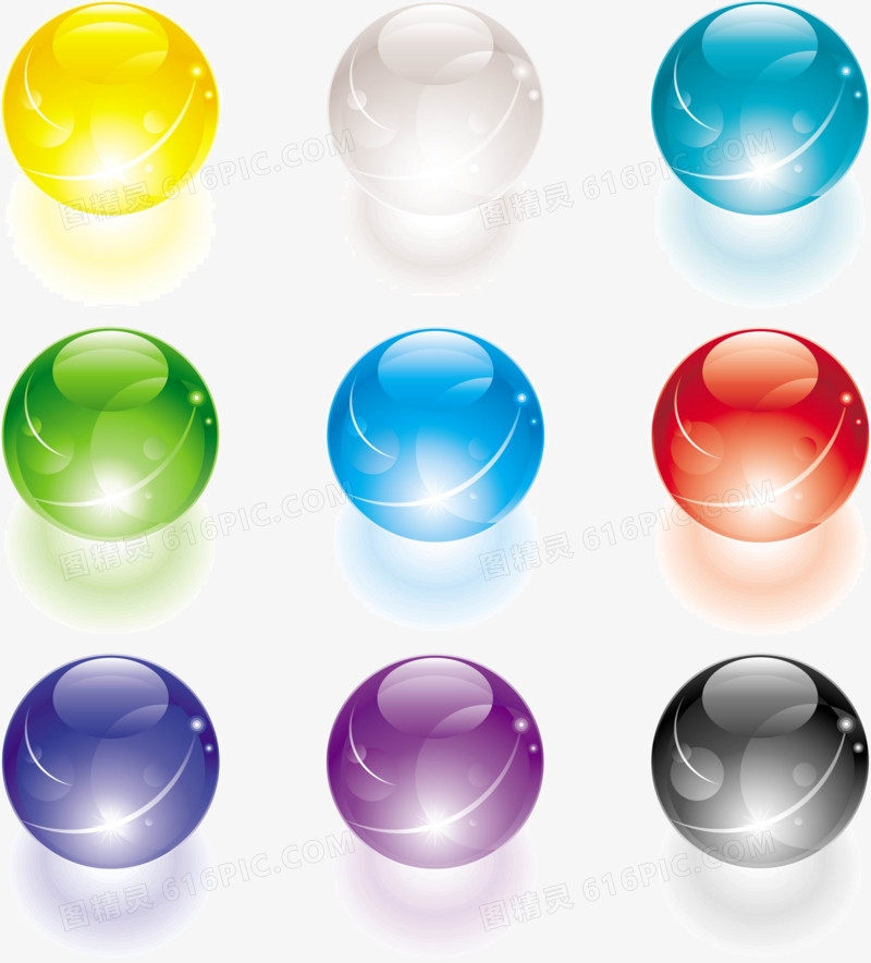 彩色玻璃球矢量元素