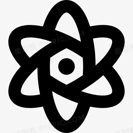 花的形状像一个原子六边形中心图标