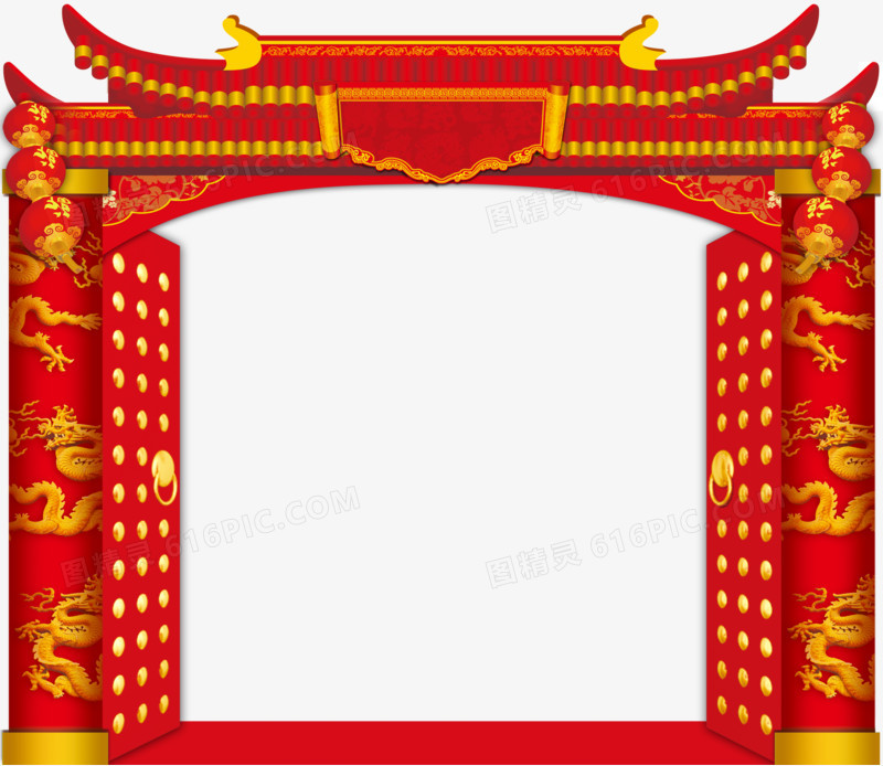 海报装饰红门