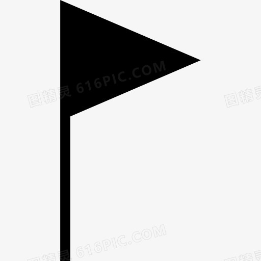 国旗的黑色三角形工具符号图标
