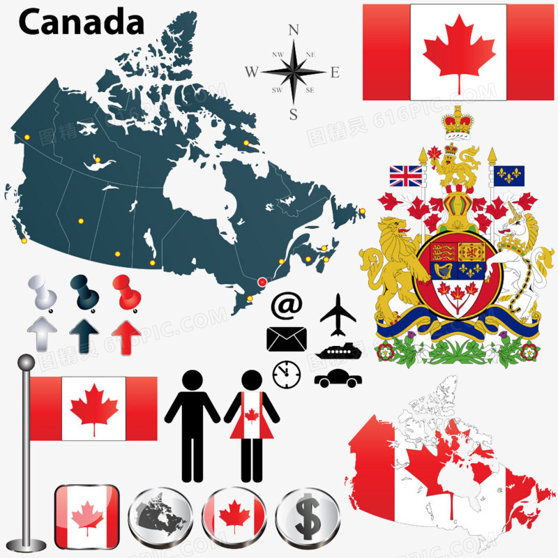 加拿大国徽地图图片