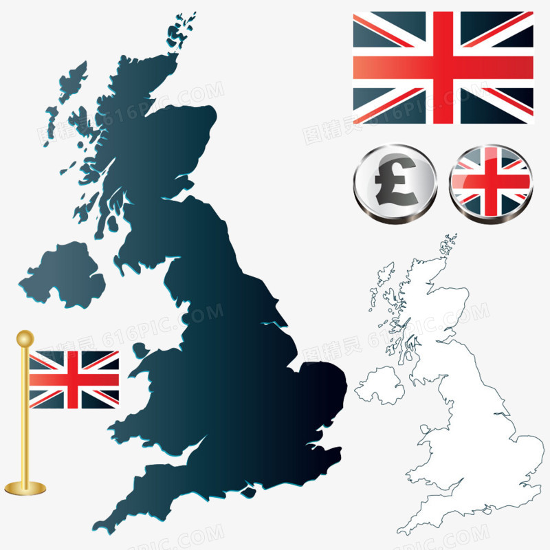 英国国旗地图图片