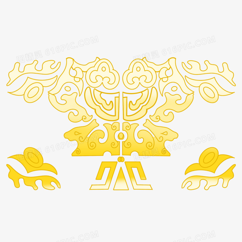 手绘青花瓷中式花纹免抠元素